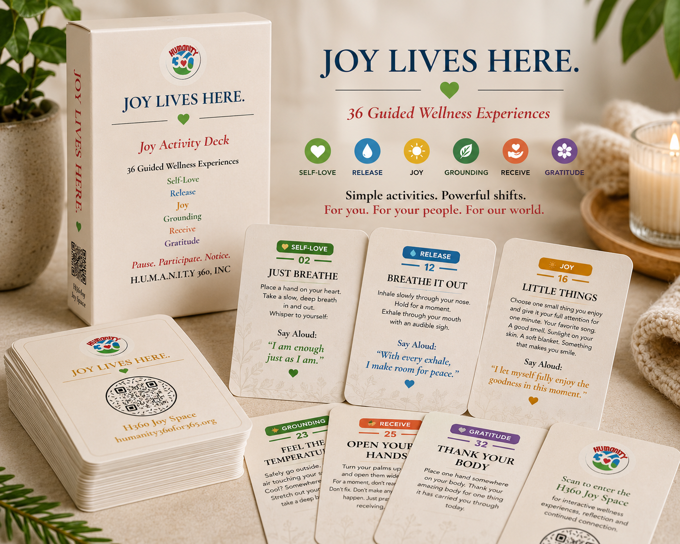 JOY LIVES HERE. Joy Activity Deck